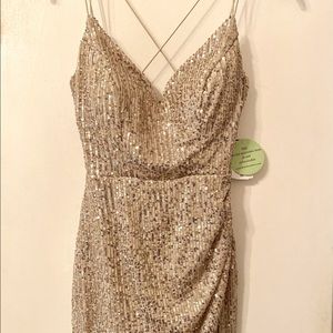 Gold sequin dress